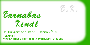 barnabas kindl business card